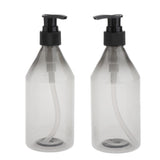 Maxbell 2x 300ml Pump Bottle Travel Shampoo Lotion Conditioner Dispenser Gray+Black