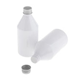 Maxbell Maxbell 2Pcs Plastic Bottle with Screw Tops Dropper Bottle for Liquids  White+Silver