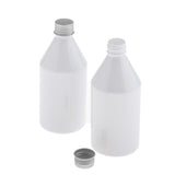 Maxbell Maxbell 2Pcs Plastic Bottle with Screw Tops Dropper Bottle for Liquids  White+Silver