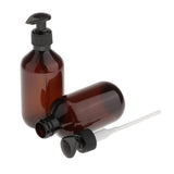 Maxbell 2pcs Empty Shampoo Conditioner Pump Bottles Lotion Cream Container Brown 300ml