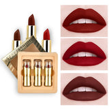 Maxbell Maxbell 3Color Long Lasting Waterproof Matte Lipstick Kit Gift Set for Beauty Makeup