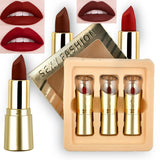 Maxbell Maxbell 3Color Long Lasting Waterproof Matte Lipstick Kit Gift Set for Beauty Makeup