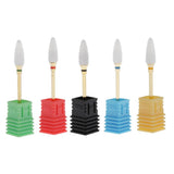 Maxbell Maxbell 5pcs Manicure Nail Art Files Drill Bits Set Ceramic Grinding Polishing Head