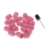 Maxbell Maxbell 20pcs Manicure DIY Nail Sanding Caps/Sleeves/Bands Filing Mandrel Bit Pink
