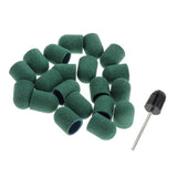 Maxbell Maxbell 20pcs Manicure DIY Nail Sanding Caps/Sleeves/Bands Filing Mandrel Bit Green
