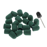 Maxbell Maxbell 20pcs Manicure DIY Nail Sanding Caps/Sleeves/Bands Filing Mandrel Bit Green