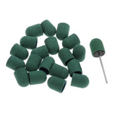 Maxbell Maxbell 20pcs Manicure DIY Nail Sanding Caps/Sleeves/Bands Filing Mandrel Bit Green