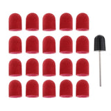 Maxbell Maxbell 20pcs Manicure DIY Nail Sanding Caps/Sleeves/Bands Filing Mandrel Bit Red