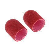 Maxbell Maxbell 20pcs Manicure DIY Nail Sanding Caps/Sleeves/Bands Filing Mandrel Bit Red