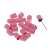 Maxbell Maxbell 20pcs Manicure DIY Nail File Sanding Caps/Bands Polishing Mandrel Bit  Pink