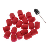Maxbell Maxbell 20pcs Manicure DIY Nail File Sanding Caps/Bands Polishing Mandrel Bit  Red