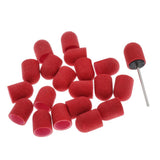 Maxbell Maxbell 20pcs Manicure DIY Nail File Sanding Caps/Bands Polishing Mandrel Bit  Red