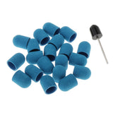 Maxbell Maxbell 20pcs Manicure DIY Nail File Sanding Caps/Bands Polishing Mandrel Bit  Blue
