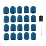 Maxbell Maxbell 20pcs Manicure DIY Nail File Sanding Caps/Bands Polishing Mandrel Bit  Blue