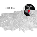 Maxbell Maxbell 100Pcs Centrifuge Test Tube Vials Container For Perfume Liquid Powder 0.5ml