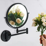 Maxbell Maxbell Double Sided Wall Mount 3X Magnifying Cosmetic Shaving Swivel Mirror Black
