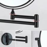 Maxbell Maxbell Double Sided Wall Mount 3X Magnifying Cosmetic Shaving Swivel Mirror Black