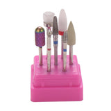 Maxbell Maxbell 7x Nail Art Drill Bits Brush Set Manicure Polishing Head w/ Storage Case 03
