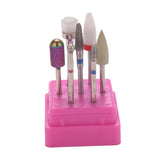 Maxbell Maxbell 7x Nail Art Drill Bits Brush Set Manicure Polishing Head w/ Storage Case 03