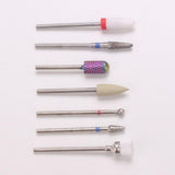 Maxbell Maxbell 7x Nail Art Drill Bits Brush Set Manicure Polishing Head w/ Storage Case 03