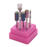 Maxbell Maxbell 7x Nail Art Drill Bits Brush Set Manicure Polishing Head w/ Storage Case 05