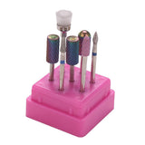 Maxbell Maxbell 7x Nail Art Drill Bits Brush Set Manicure Polishing Head w/ Storage Case 05