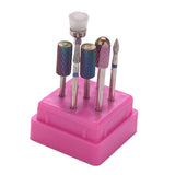 Maxbell Maxbell 7x Nail Art Drill Bits Brush Set Manicure Polishing Head w/ Storage Case 05