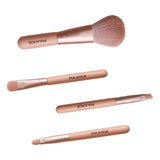 Maxbell Maxbell 4pcs Travel Mini Nylon Makeup Powder Blusher Eyeshadow Eyebrow Brushes Set