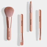 Maxbell Maxbell 4pcs Travel Mini Nylon Makeup Powder Blusher Eyeshadow Eyebrow Brushes Set