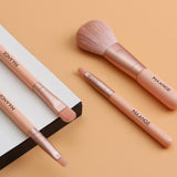 Maxbell Maxbell 4pcs Travel Mini Nylon Makeup Powder Blusher Eyeshadow Eyebrow Brushes Set