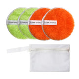 Maxbell Maxbell 4 Pcs Soft Gentle Make-Up Remover Puff Facial Cleansing Cloth Green Orange