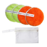 Maxbell Maxbell 4 Pcs Soft Gentle Make-Up Remover Puff Facial Cleansing Cloth Green Orange