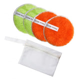 Maxbell Maxbell 4 Pcs Soft Gentle Make-Up Remover Puff Facial Cleansing Cloth Green Orange