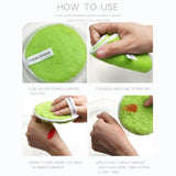Maxbell Maxbell 4 Pcs Soft Gentle Make-Up Remover Puff Facial Cleansing Cloth Green Orange