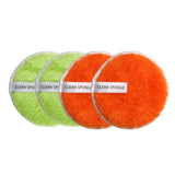 Maxbell Maxbell 4 Pcs Soft Gentle Make-Up Remover Puff Facial Cleansing Cloth Green Orange