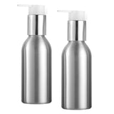 Maxbell Maxbell 2x Empty Makeup Shampoo Pump Bottles Aluminum Cream Lotion Containers 120ml