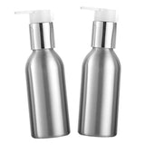 Maxbell Maxbell 2x Empty Makeup Shampoo Pump Bottles Aluminum Cream Lotion Containers 120ml