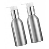 Maxbell Maxbell 2x Empty Makeup Shampoo Pump Bottles Aluminum Cream Lotion Containers 120ml
