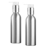 Maxbell Maxbell 2x Empty Makeup Shampoo Pump Bottles Aluminum Cream Lotion Containers 150ml