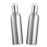 Maxbell Maxbell 2x Empty Makeup Shampoo Pump Bottles Aluminum Cream Lotion Containers 250ml