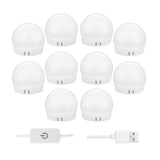 8xHollywood Style LED Vanity Mirror Lights for Makeup  10 Bulbs White light