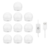 8xHollywood Style LED Vanity Mirror Lights for Makeup  10 Bulbs White light