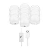 8xHollywood Style LED Vanity Mirror Lights for Makeup  10 Bulbs White light