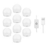 8xHollywood Style LED Vanity Mirror Lights for Makeup  10 Bulbs White light