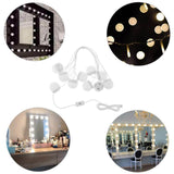 8xHollywood Style LED Vanity Mirror Lights for Makeup  10 Bulbs White light