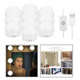 8xHollywood Style LED Vanity Mirror Lights for Makeup  10 Bulbs White light