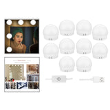 8xHollywood Style LED Vanity Mirror Lights for Makeup  10 Bulbs White light