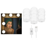 8xHollywood Style LED Vanity Mirror Lights for Makeup  10 Bulbs White light