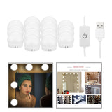 6xHollywood Style LED Vanity Mirror Lights for Makeup  14 Bulbs 3 Colors