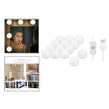 6xHollywood Style LED Vanity Mirror Lights for Makeup  14 Bulbs 3 Colors